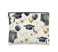 Borsa per trucchi per abiti da laurea, congratulazioni, palloncini, borsa da viaggio per donne, regali per ragazze, classe 2026, organizer portatile con cerniera in tela piccola 17,8 x 22,9 cm