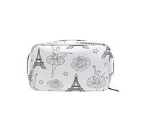Borsa per trucchi per ragazze balletto della Torre Eiffel Borsa per cosmetici per organizer portatile per custodia per trucchi da viaggio, regali, borsa da toilette per uso quotidiano per ragazze e