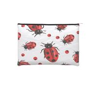Borsa per trucchi, piccola borsa per cosmetici, borsa organizer da viaggio, borsa da toeletta, riutilizzabile, impermeabile, portatile, con cerniera, motivo: rana della pace, Coccinella, Taglia unica