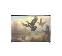 Borsa per trucchi, piccola borsa per cosmetici, borsa organizer da viaggio, borsa da toeletta, riutilizzabile, impermeabile, portatile, con cerniera, motivo: rana della pace, Caccia Volante Selvaggio,