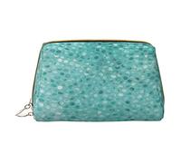 Borsa per trucchi portatile in pelle minimalista ed elegante, borsa per cosmetici stampata a forma di piccole piastrelle a pois per ragazze e donne - Taglia piccola