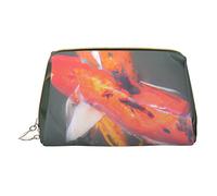 Borsa per trucchi portatile in pelle minimalista ed elegante, borsa per cosmetici stampata Big Fish in The Pond per ragazze e donne - Taglia piccola
