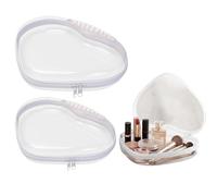 Borsa per trucco a forma di cuore, organizer per cosmetici con cerniera trasparente, astuccio da viaggio con facile visibilità, robusta custodia in PVC con chiusura liscia, accessorio di bellezza