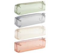 Borsa Per Trucco A Mesh A 4 Pezzi, Borsa Di Stoccaggio Trasparente Multifunzionale, Sacchetto Di Stoccaggio A Colori Solidi, Borsa Per Lo Stoccaggio In Rete.