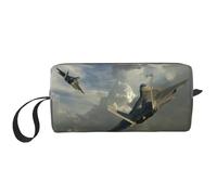 Borsa per trucco, borsa da viaggio, borsa per trucco, mini borsa cosmetica per uomo e donna, borsa da barba con foglie dorate, Quadrante di volo, taglia unica, Classico