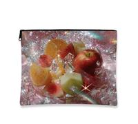 Borsa per trucco con motivo a frutta, borse cosmetiche estive colorate per donne, organizer portatile con cerniera in tela, regalo da viaggio, borsa da toeletta per la cura della pelle, essenziale per