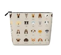 Borsa per trucco con stampa di razza di cane Borsa cosmetica carina per le donne Sacchetto di trucco Borsa da toilette da viaggio per signora, Nero , Taglia unica