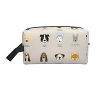 Borsa per trucco con stampa di razza di cane Borsa cosmetica carina per le donne Sacchetto di trucco Borsa da toilette da viaggio per signora