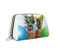 Borsa per trucco con stampa per feste di frutta Borsa da toilette versatile borsa cosmetica di grande capacità per le donne, bianco, Taglia unica, Beauty case