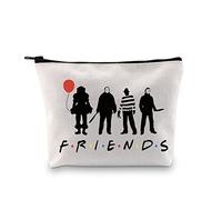 Borsa per trucco da donna con cerniera, motivo: Friends Horror, Michael Myers, Jason, film horror, spaventosi, killers, squadra, Amici Killer Trucco Eu, M