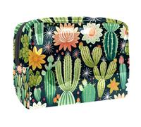 Borsa per trucco da viaggio con motivo tartaruga marina blu onda borsa cosmetica in PVC borsa da toilette per donne e ragazze, Multicolore 9, 18.5x7.5x13cm/7.3x3x5.1in