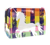 Borsa per trucco da viaggio con motivo tartaruga marina blu onda borsa cosmetica in PVC borsa da toilette per donne e ragazze, Multicolore 6., 18.5x7.5x13cm/7.3x3x5.1in