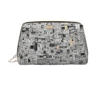 Borsa per trucco da viaggio con scomparti per giornali, borsa da toilette portatile per donne, Oro, One Size