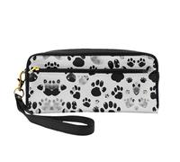 Borsa per trucco da viaggio con stampa a turbinii astratti per lo stile on-the-go per riporre cosmetici e prodotti essenziali di bellezza, Motivo zampa di cane, Taglia unica
