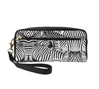 Borsa per trucco da viaggio con stampa a turbinii astratti per lo stile on-the-go per riporre cosmetici e prodotti essenziali di bellezza, Zebra, Taglia unica