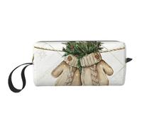 Borsa per trucco da viaggio con stampa di ananas, custodia per trucco semplice portatile con cerniera per donne, Guanti invernali, One Size, Astuccio per trucchi