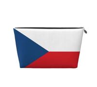 Borsa per trucco da viaggio in pelle con bandiera della Repubblica Ceca-sacchetto cosmetico impermeabile