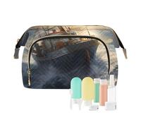 Borsa per trucco da viaggio nave sulle onde della tempesta borse cosmetiche di grande capacità per le donne, Multicolore, Taglia unica, casual