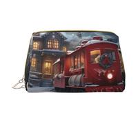Borsa per trucco floreale Boho colorata,Sacchetto cosmetico in pelle portatile,Borsa da viaggio Organizer impermeabile per articoli da toeletta, Buon Natale Babbo Natale1, Taglia unica