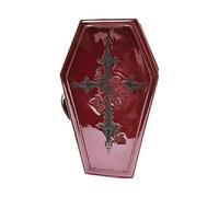 Borsa per trucco goth Brse di trucco in pelle di grande capacità incrociata a grande capacità 10x5x3 sacche di bara borse da bara bocce gotica estetica per conservare il trucco