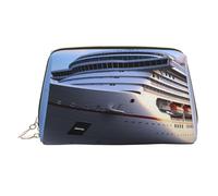 Borsa per trucco in pelle colorata tartaruga marina, borsa da viaggio di grande capacità, articoli da toeletta a doppio scopo e borsa per il trucco, Navi da Crociera, Taglia unica, Zaino per la scuola