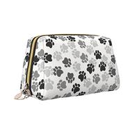 Borsa per trucco in pelle con cerniera per donna, tracce di cane carino cucciolo arte borsa per cosmetici molto interessante borsa da toilette carina custodia per trucco impermeabile organizer