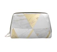 Borsa per trucco in pelle con motivo luminoso, borsa da viaggio di grande capacità, articoli da toeletta a doppio scopo e borsa per il trucco, Marmo, Taglia unica, Zaino per la scuola