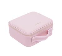 Borsa per trucco in pelle con specchio a LED, organizer con luce regolabile, per cosmetici, trucchi, organizer in scomparti, Colore: rosa., Modernità