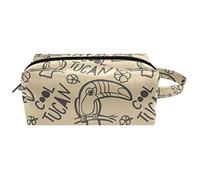 Borsa per trucco in pelle PU,borsa per cosmetici da viaggio,custodia per trucco,bella festa degli uccelli tucano,Organizer per cosmetici da donna
