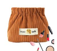 Borsa Per Trucco In Velluto Piccolo Morbido - Borsa Organizzazione Portatile Con Apertura Elastica | Borsa Cosmetica In Velluto Velluto Per Borsa, Carina Borsa Per Trucco Con Cerniera, Caffè, Consulte