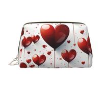 Borsa per trucco invernale in pelle, borsa da viaggio di grande capacità, articoli da toeletta a doppio scopo e borsa per il trucco, Amore romantico, Taglia unica, Zaino per la scuola