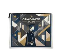 Borsa per trucco per abito da laurea, borsa da viaggio per donne, regali per ragazze, classe 2026, piccola borsa portatile in tela con cerniera, 17,8 x 22,9 cm
