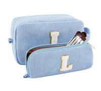 Borsa per trucco personalizzata con iniziali A-Z per donne, trousse per cosmetici da donna, borsa portatile per trucco da donna, borsa da toeletta da sposa, regalo per damigella d'onore, regali per la