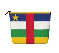 Borsa per trucco resistente all'acqua con bandiera dell'Africa centrale, canapa finta, grande organizer per cosmetici da viaggio con cerniera