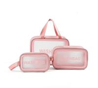 Borsa per trucco trasparente Borsa cosmetica impermeabile in PVC Grande borsa trasparente da viaggio per articoli da toeletta Organizer Set di borse di plastica trasparente Borsa cosmetica trasparente