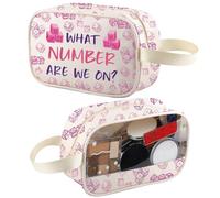 Borsa per trucco trasparente con dadi e scritta "What Number are We On Gambling Lover" Lucky Dice Travel Toiletry Bag Organizer Pouch Cosmetic Bag, Numero Tm2, alla moda