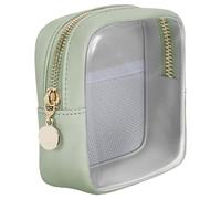 Borsa per trucco trasparente da 1 pc 5x5x2 pollici in PVC PVC Gioli da toeletta trasparente con cerniera e tasca portatile a tasca portatile in maglia per viaggi, viaggio d'affari.