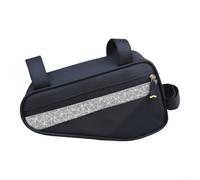 Borsa per tubo superiore della bicicletta per bici da strada e mountain bike con sistema di fissaggio a 3 punti e tasca interna in rete (grigio)