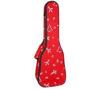 Borsa per ukulele albero di Natale e rami su custodia per ukulele rossa per concerto tenore soprano 23 pollici 10 mm spessa morbida imbottita cinghie regolabili borsa