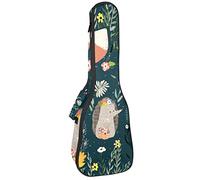 Borsa per ukulele Animali Volpe Cervo Coniglio Riccio In Floreale Giungla Ukulele Custodia per Concerto Soprano Tenore 23 Pollici 10 MM Spesso Morbido Imbottito Cinghie Regolabile Gig Bag