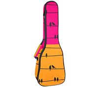 Borsa per ukulele Budgie Parrot Birds On The Wire Pattern Ukulele Custodia per Soprano Tenore Concert 23 Pollici 10 MM Spessore Morbido Imbottito Cinghie Regolabile Gig Bag
