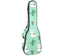 Borsa per ukulele Carino Alpaca Cactus Pattern Ukulele Custodia per Soprano Tenore Concert 23 Pollici 10 MM Spessore Morbido Imbottito Cinghie Regolabile Gig Bag