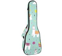 Borsa per ukulele Carino Alpaca Compleanno Palloncino Motivo Floreale Ukulele Custodia per Soprano Tenore Concert 23 Pollici 10 MM Spessore Morbido Imbottito Cinghie Regolabile Gig Bag