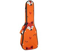 Borsa per ukulele Carino Cartoon Fox Head Pattern Ukulele Custodia per Soprano Tenore Concert 23 Pollici 10 MM Spessore Morbido Imbottito Cinghie Regolabile Gig Bag