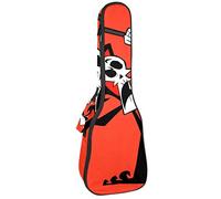 Borsa per ukulele Carino Divertente Cartone Animato Grim Reaper Modello Ukulele Custodia per Soprano Tenore Concert 23 Pollici 10 MM Spessore Morbido Imbottito Cinghie Regolabile Gig Bag