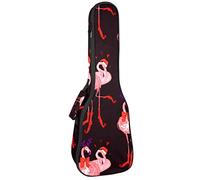 Borsa per ukulele Carino Divertente Fenicottero Con Cappello di Natale Modello Ukulele Custodia per Concerto Soprano Tenore 23 Pollici 10 MM Spessore Morbido Imbottito Cinghie Regolabile Gig Bag