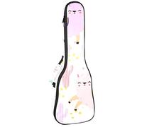 Borsa per ukulele Carino Llama Alpaca Pastello Con Colori Modello Ukulele Custodia per Soprano Tenore Concert 23 Pollici 10 MM Spessore Morbido Imbottito Cinghie Regolabile Gig Bag