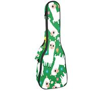 Borsa per ukulele Carino modello alpaca con piante Ukulele Custodia per Soprano Tenore Concert 23 Pollici 10 MM Spessore Morbido Imbottito Cinghie Regolabile Gig Bag