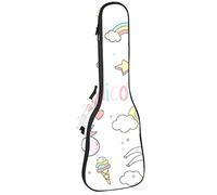 Borsa per ukulele Carino Unicorni con Elemento Magico Adesivi Modello Ukulele Custodia per Concerto Soprano Tenore 23 Pollici 10 MM Spessore Morbido Imbottito Cinghie Regolabile Gig Bag