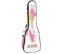 Borsa per ukulele Carino Volpe I Love Christmas Pattern Ukulele Custodia per Soprano Tenore Concert 23 Pollici 10 MM Spessore Morbido Imbottito Cinghie Regolabile Gig Bag